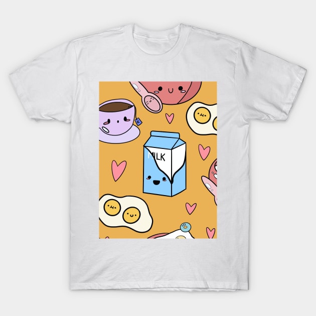 Kawaii Breakfast- Yellow T-Shirt by SturgesC